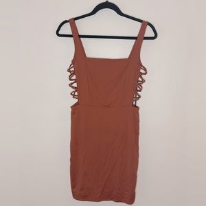 Forever 21 spanx tight clubbing mini dress.  Color Rust.  Size M Medium.